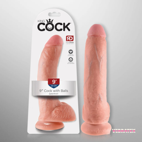 King Cock 9" Realistic Dildo with Balls